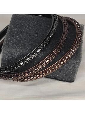 R.J. Graziano 3 Gunmetal Bangles Bracelets Set